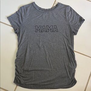 Motherhood Maternity "MAMA" Heather Gray Short Sleeve Top Large